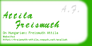 attila freismuth business card